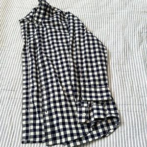 XL (14-16) button down shirt - blue / white - collared